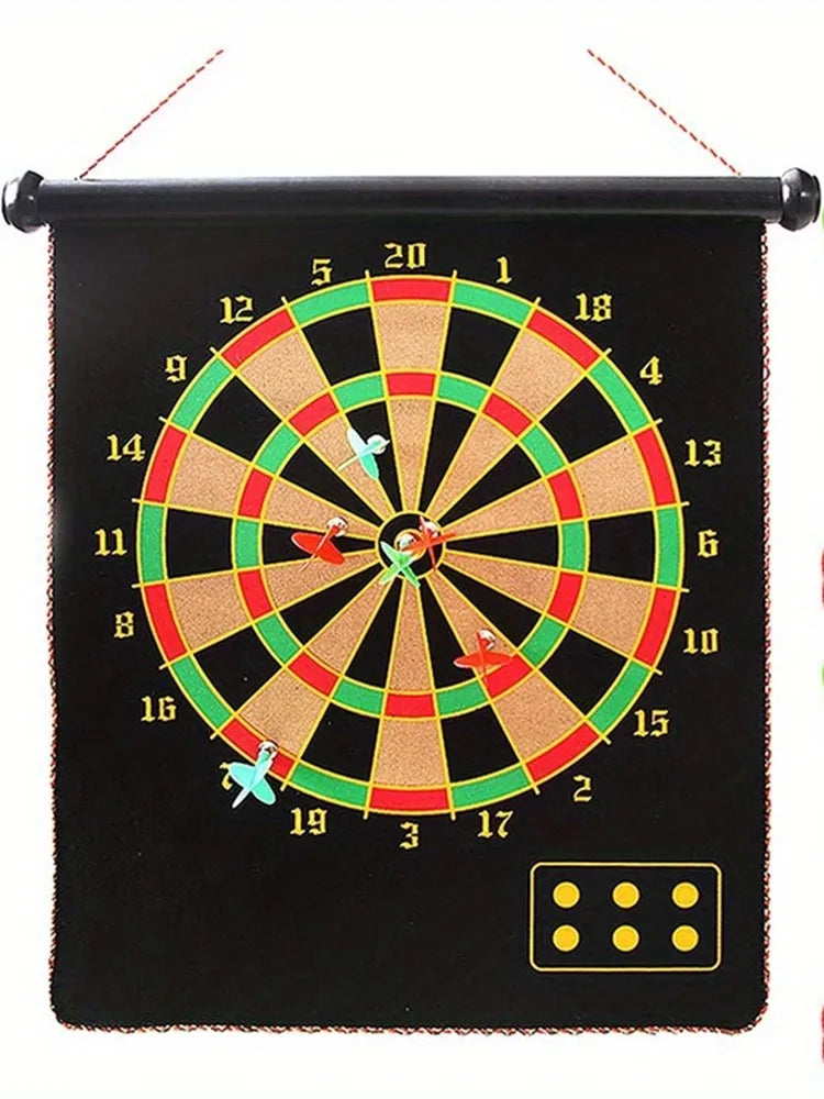 12in/15in/17in, Magnetic attraction Double-sided Printed Dart Board With 6 Darts, Professional Dart Target, Outdoor Dart Game Su