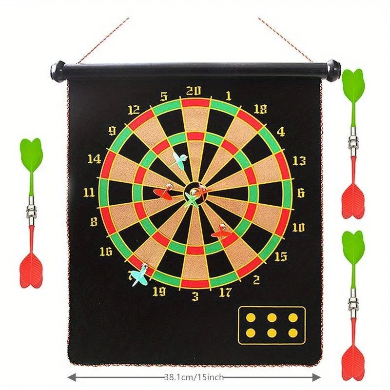 12in/15in/17in, Magnetic attraction Double-sided Printed Dart Board With 6 Darts, Professional Dart Target, Outdoor Dart Game Su