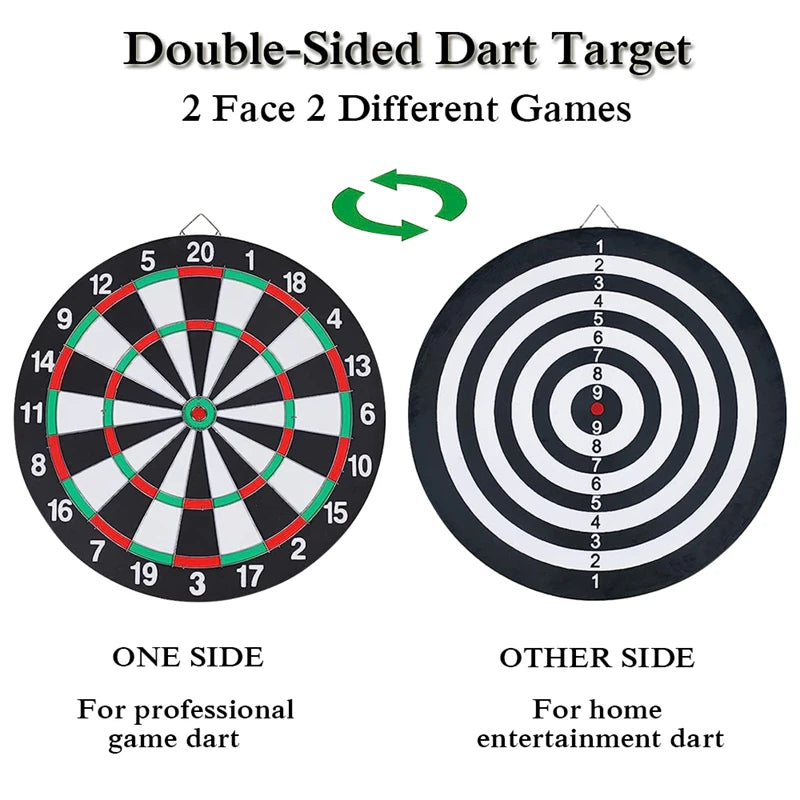 12/15/17 Inches Dart Board Game Set With Dart Needles Double-sided Hanging Dartboard Indoor Entertainment For Family & Friends