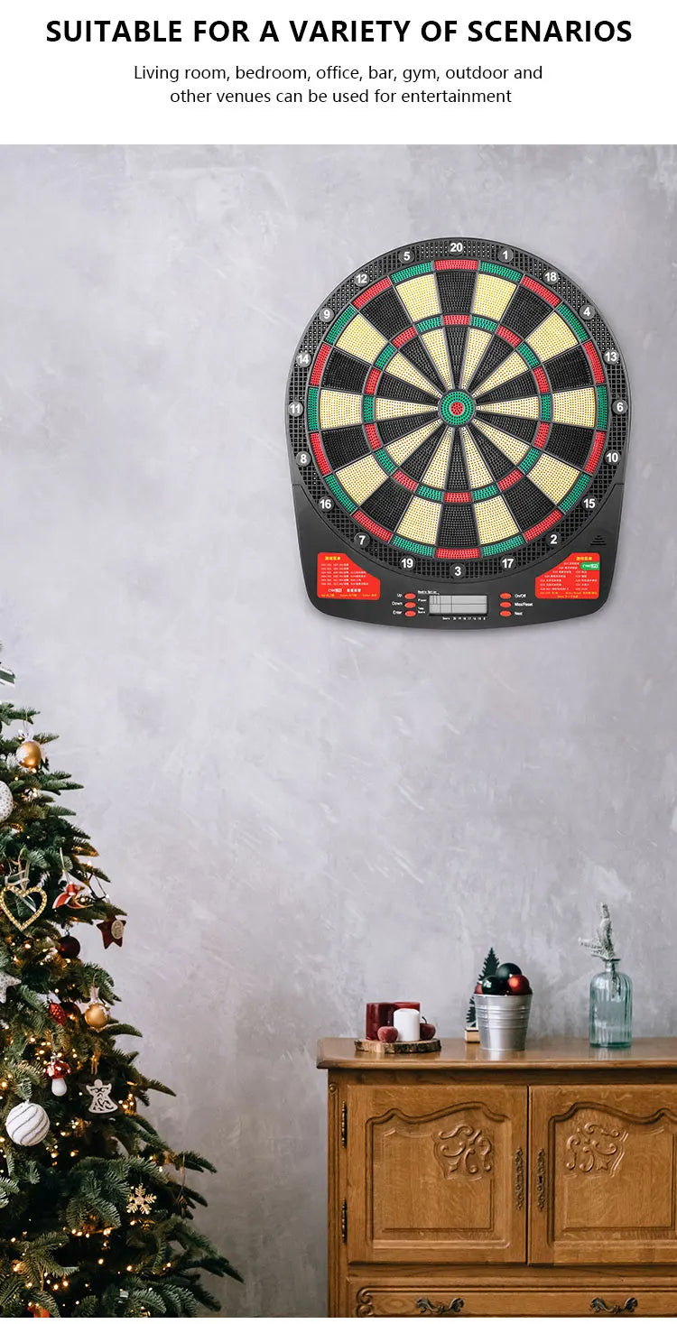 CyeeLife 15.5in Electronic Dart board set with LED,32Games and Multi player play Home Office Bar Outdoor Professional