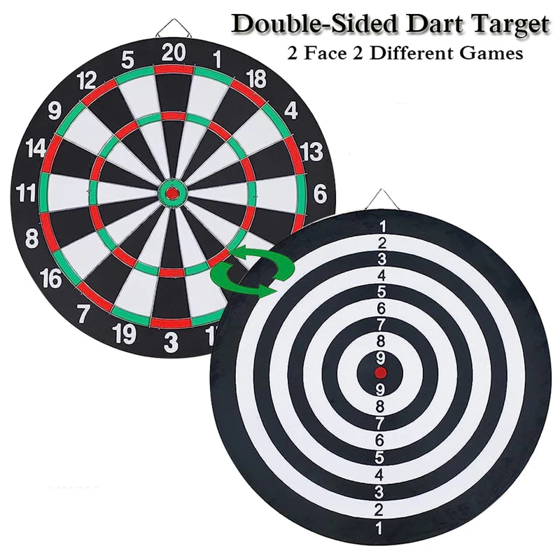 12/15/17 Inches Dart Board Game Set With Dart Needles Double-sided Hanging Dartboard Indoor Entertainment For Family & Friends