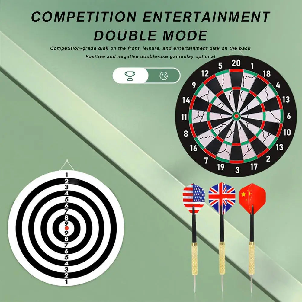 Dart Boards for Adults Flocking Board Stable Dartboard Game Set 15in Sports Tournament Thick Game Toys for Indoor/Outdoor