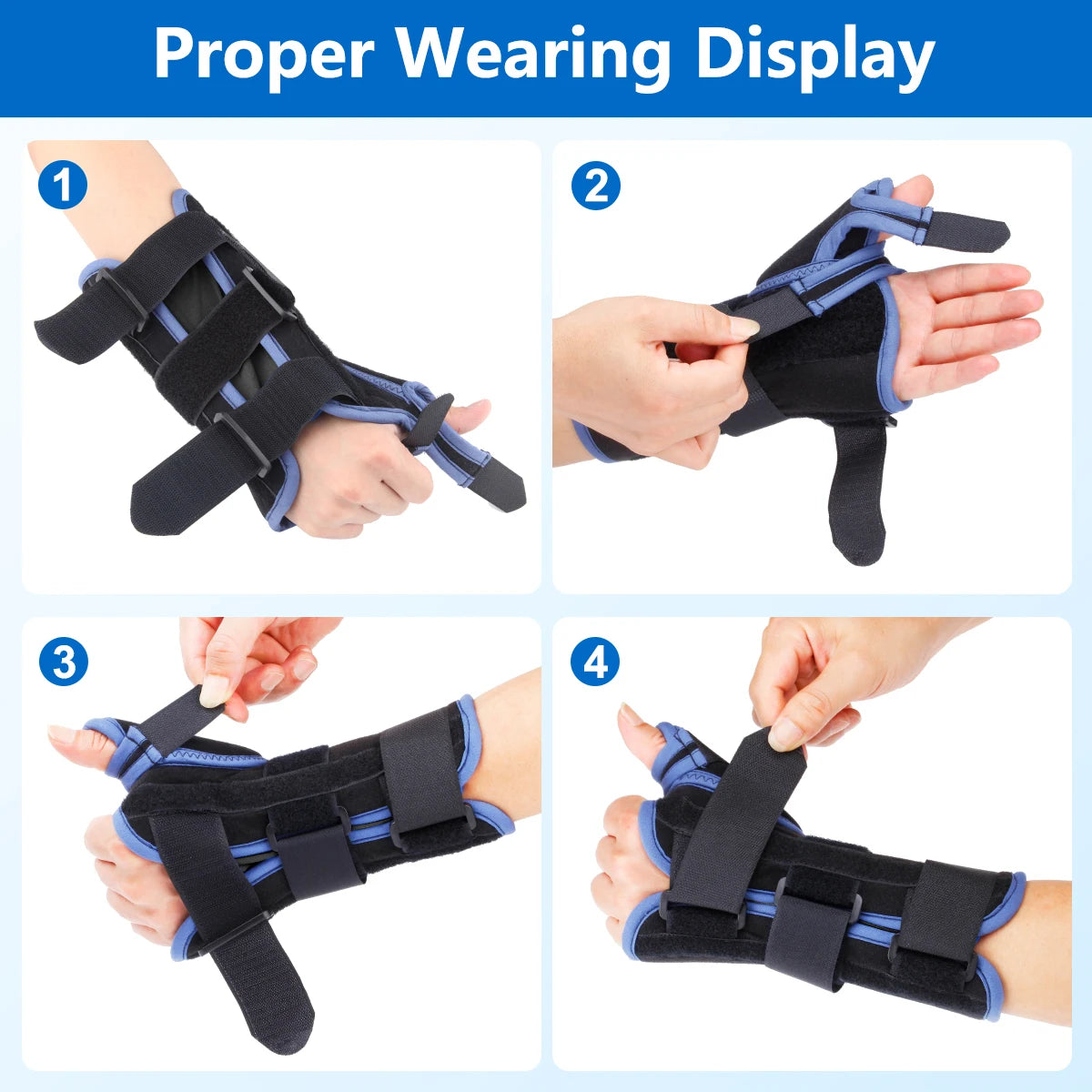VELPEAU Wrist Splint Medical for Carpal Tunnel Pain, Tendonitis and Arthritis Wrist Brace with Thumb Support Adjustable