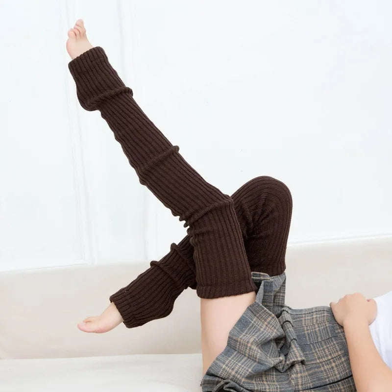 Anime Gothic Lolita Tights Knee Socks Cosplay Costumes Accessories Knitted Winter Women Yoga Long Leg Warmer Knee High Socks New
