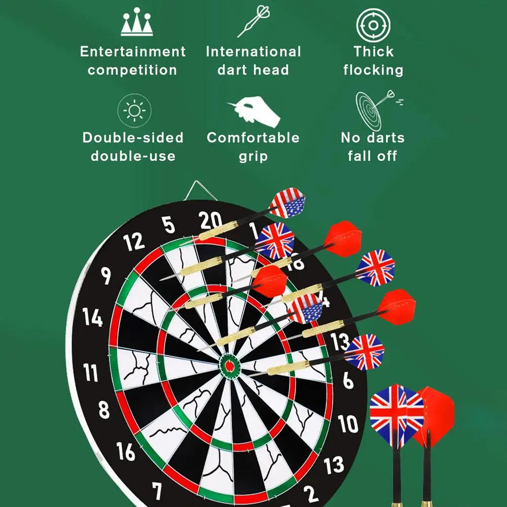 Dart Boards for Adults Flocking Board Stable Dartboard Game Set 15in Sports Tournament Thick Game Toys for Indoor/Outdoor
