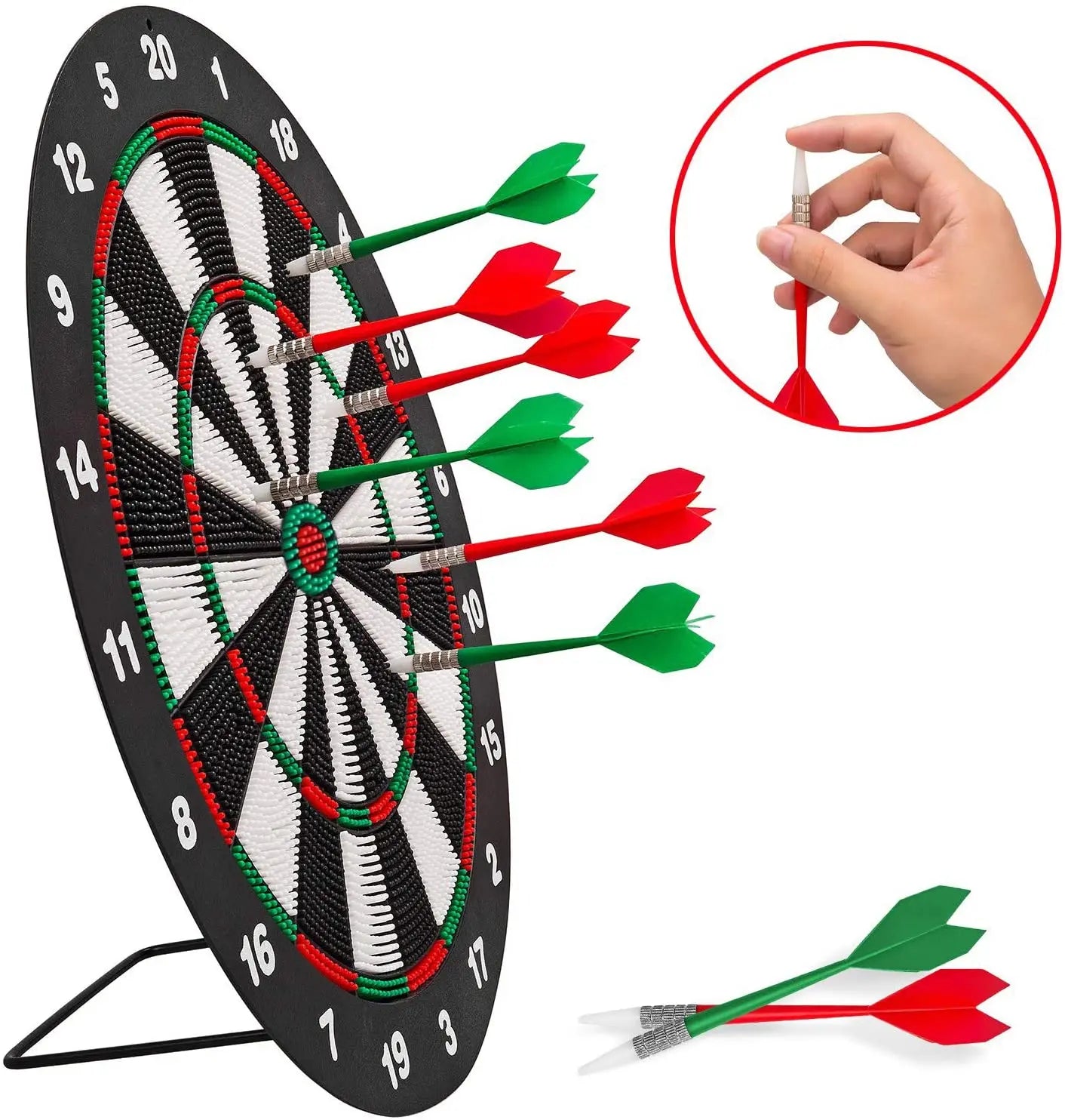 Rubber Dart Board Entertainment and Leisure with 6 Soft Tip Darts for Children and Adultsn Darts Board Pins 18 Inch