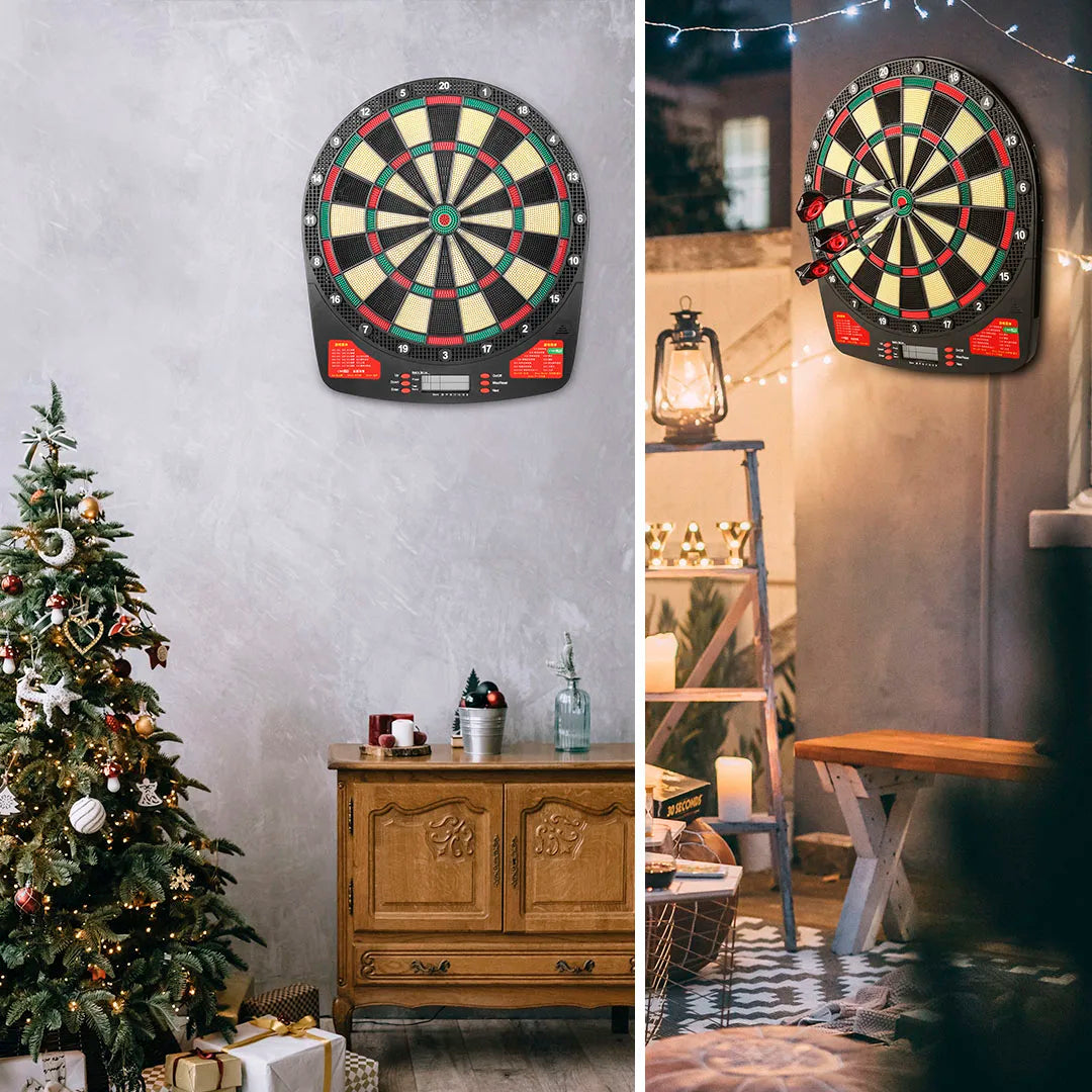 CyeeLife 15.5in Electronic Dart board set with LED,32Games and Multi player play Home Office Bar Outdoor Professional