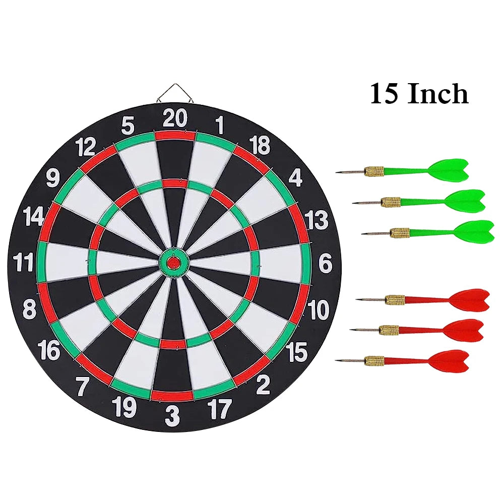12/15/17 Inches Dart Board Game Set With Dart Needles Double-sided Hanging Dartboard Indoor Entertainment For Family & Friends
