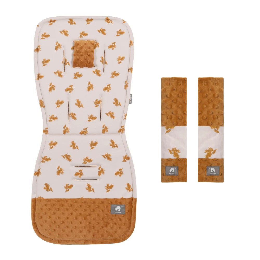 Stroller Cushion & Seat Belt Cover 2Pcs/Set Universal Baby Pram Seat Pad Soft Kids Pushchair Car Mat Stroller Accessories