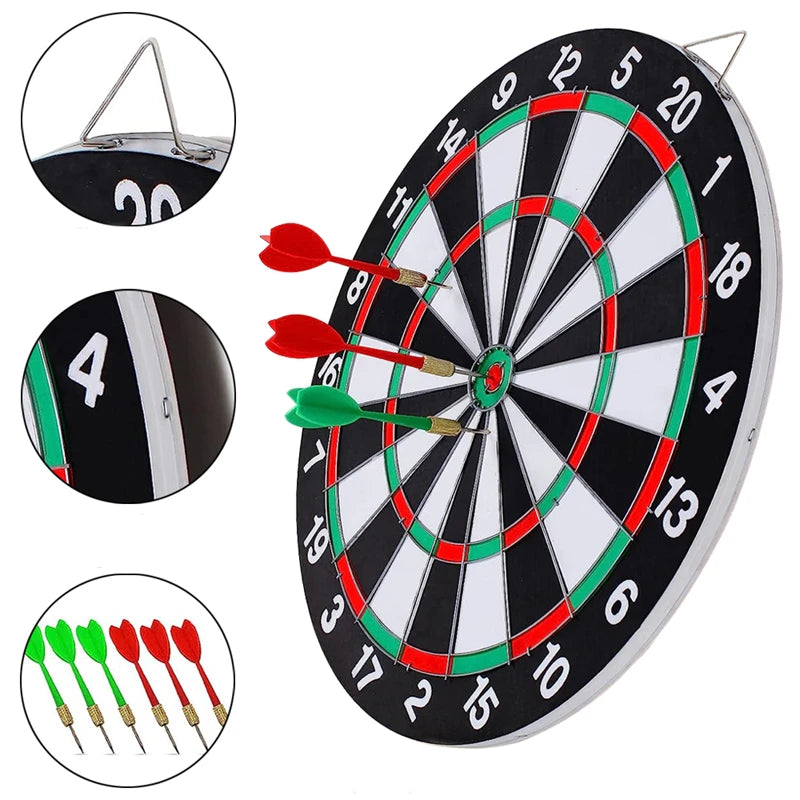 12/15/17 Inches Dart Board Game Set With Dart Needles Double-sided Hanging Dartboard Indoor Entertainment For Family & Friends
