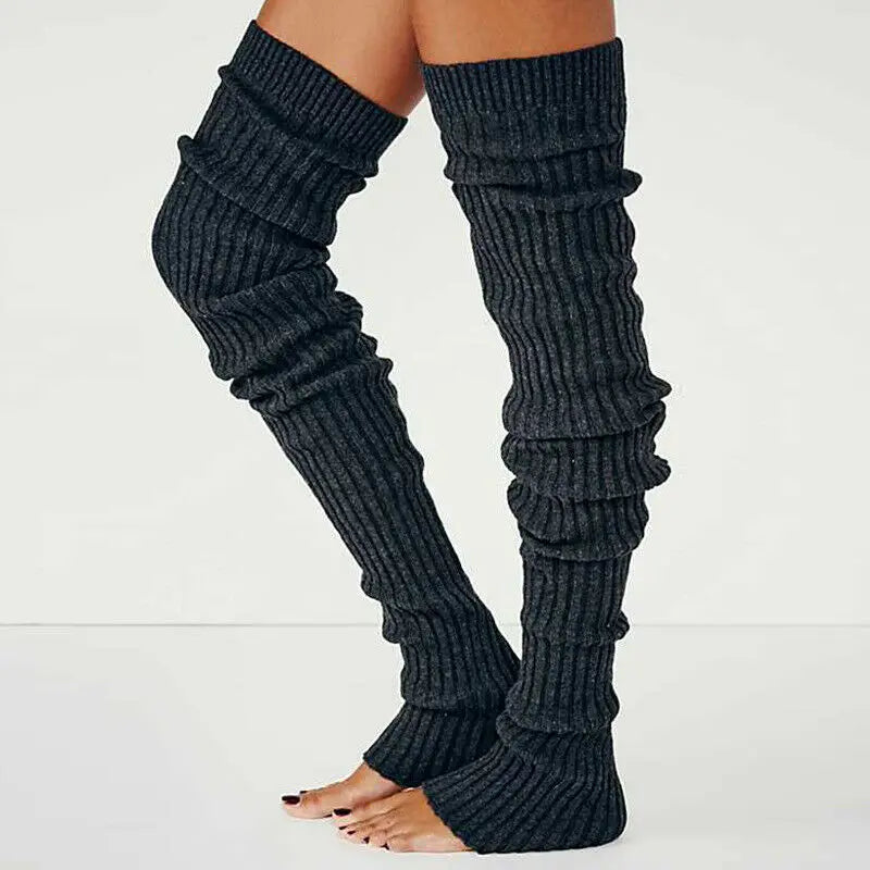 Anime Gothic Lolita Tights Knee Socks Cosplay Costumes Accessories Knitted Winter Women Yoga Long Leg Warmer Knee High Socks New