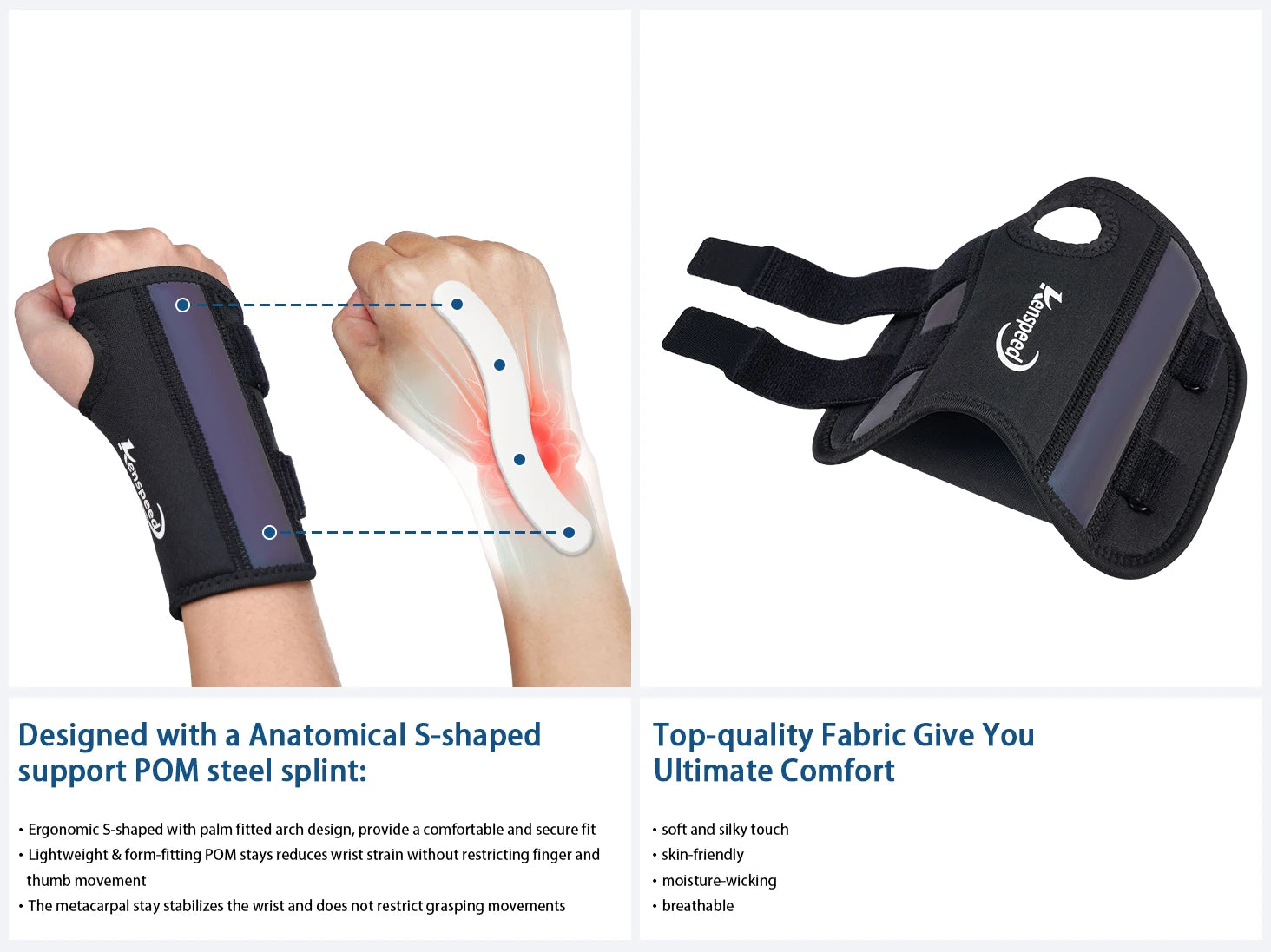 Wrist Brace with Splints for Carpal Tunnel Support Wrist Support Brace for Wrist Pain, Arthritis Tendonitis Sprain Injuries