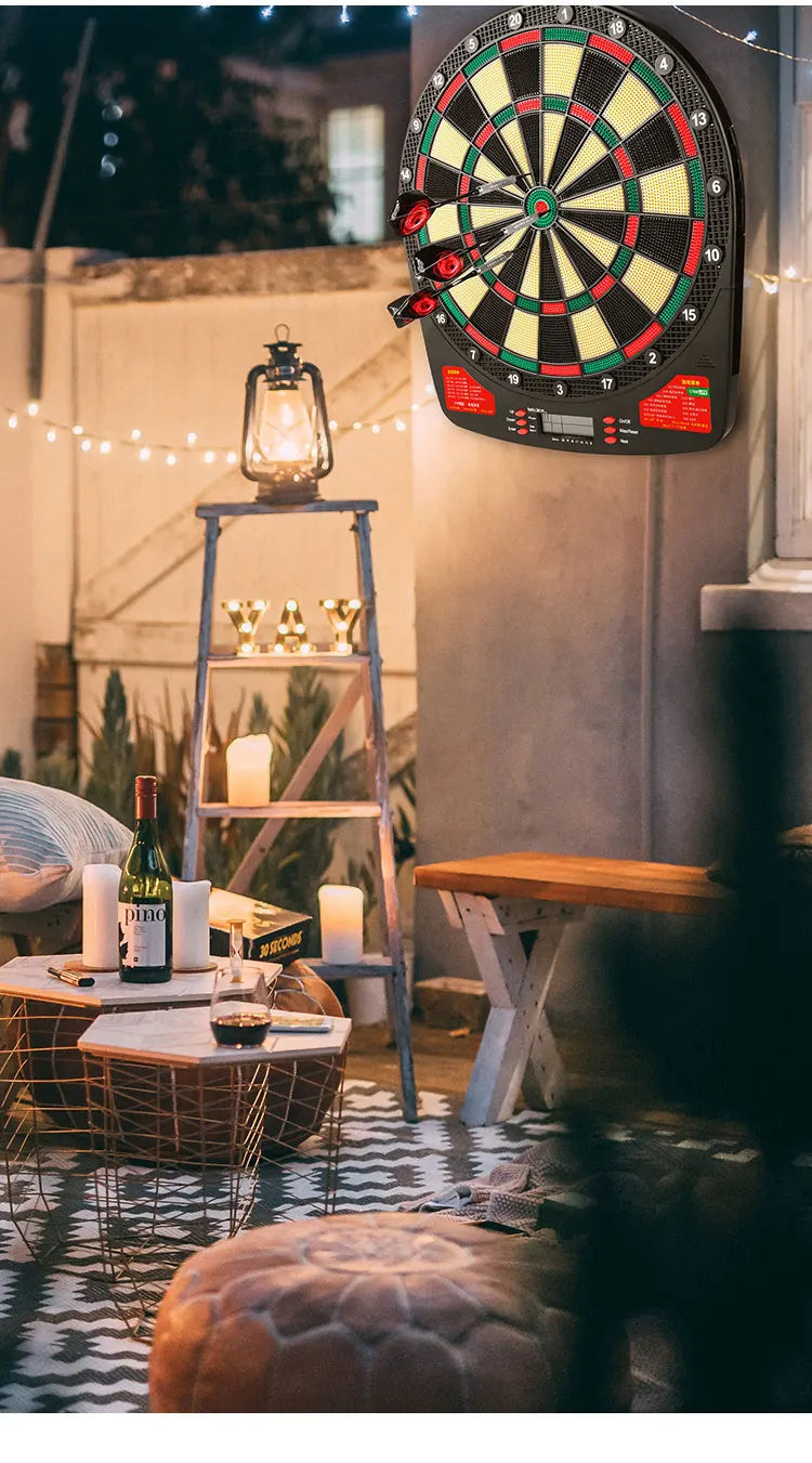 CyeeLife 15.5in Electronic Dart board set with LED,32Games and Multi player play Home Office Bar Outdoor Professional