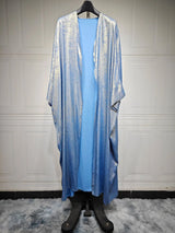 Shiny Party Abaya Ramadan Eid Batwing Satin Open Kimono Dubai Luxury Muslim Damen Abayas For Women Kaftan Dress Islamic Clothing