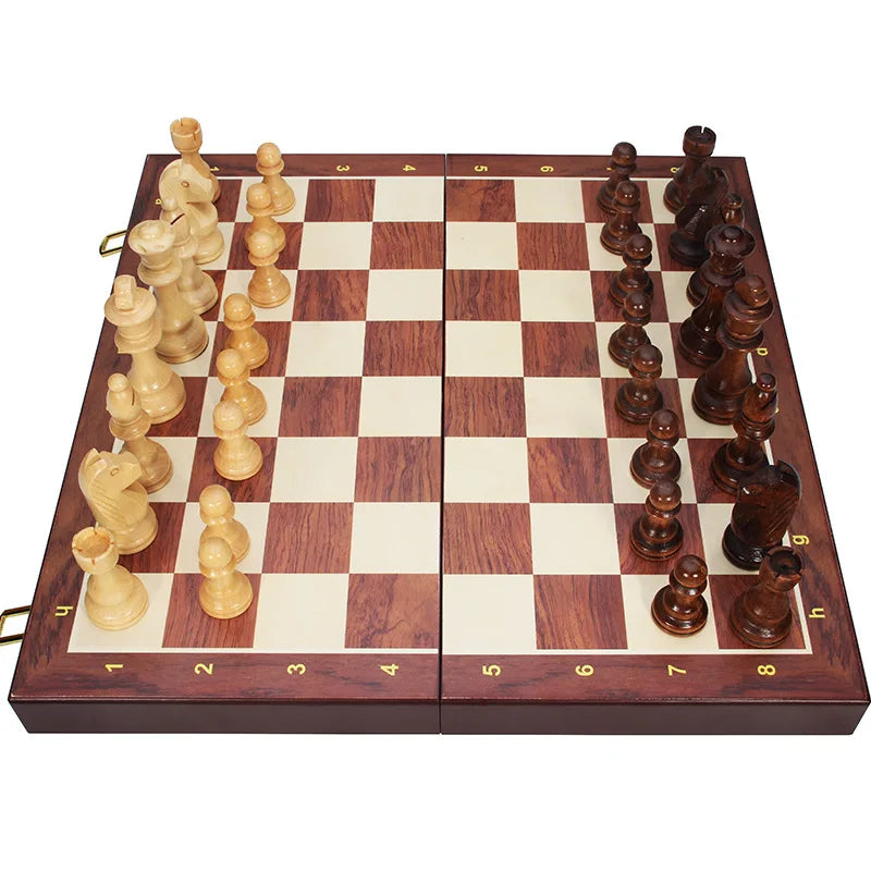 High-grade Set Of Solid Wood Chess Pieces Wooden Folding Board Game With More Than 2 After The Game Entertainment