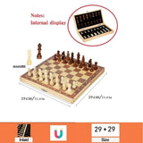 Magnetic Wooden Folding Chess Set for Adults and Kids, Felted Game Board, Interior Storage, Family Gift, 29cm * 29cm