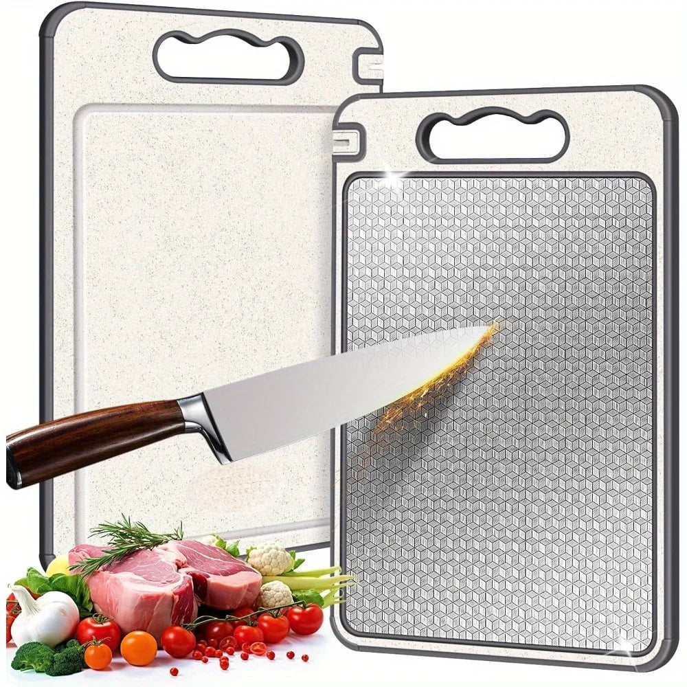 NEW Titanium Cutting Boards For Kitchen Stainless Steel Cutting Board 304 Stainless Steel Double-Sided Food Grade Cutting Board