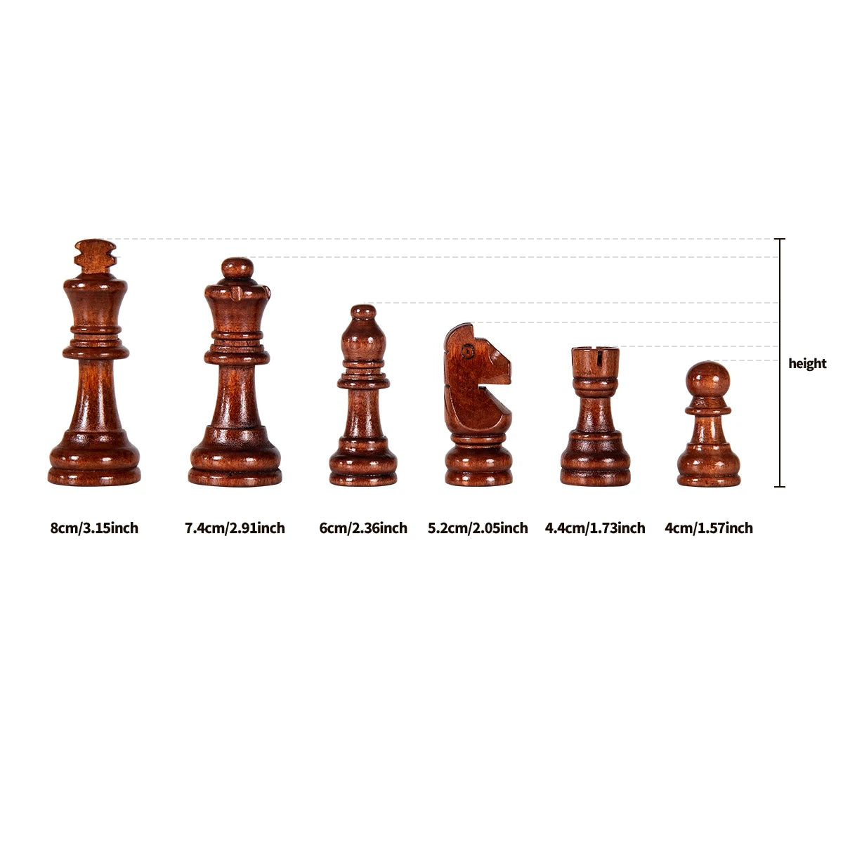 High-grade Set Of Solid Wood Chess Pieces Wooden Folding Board Game With More Than 2 After The Game Entertainment
