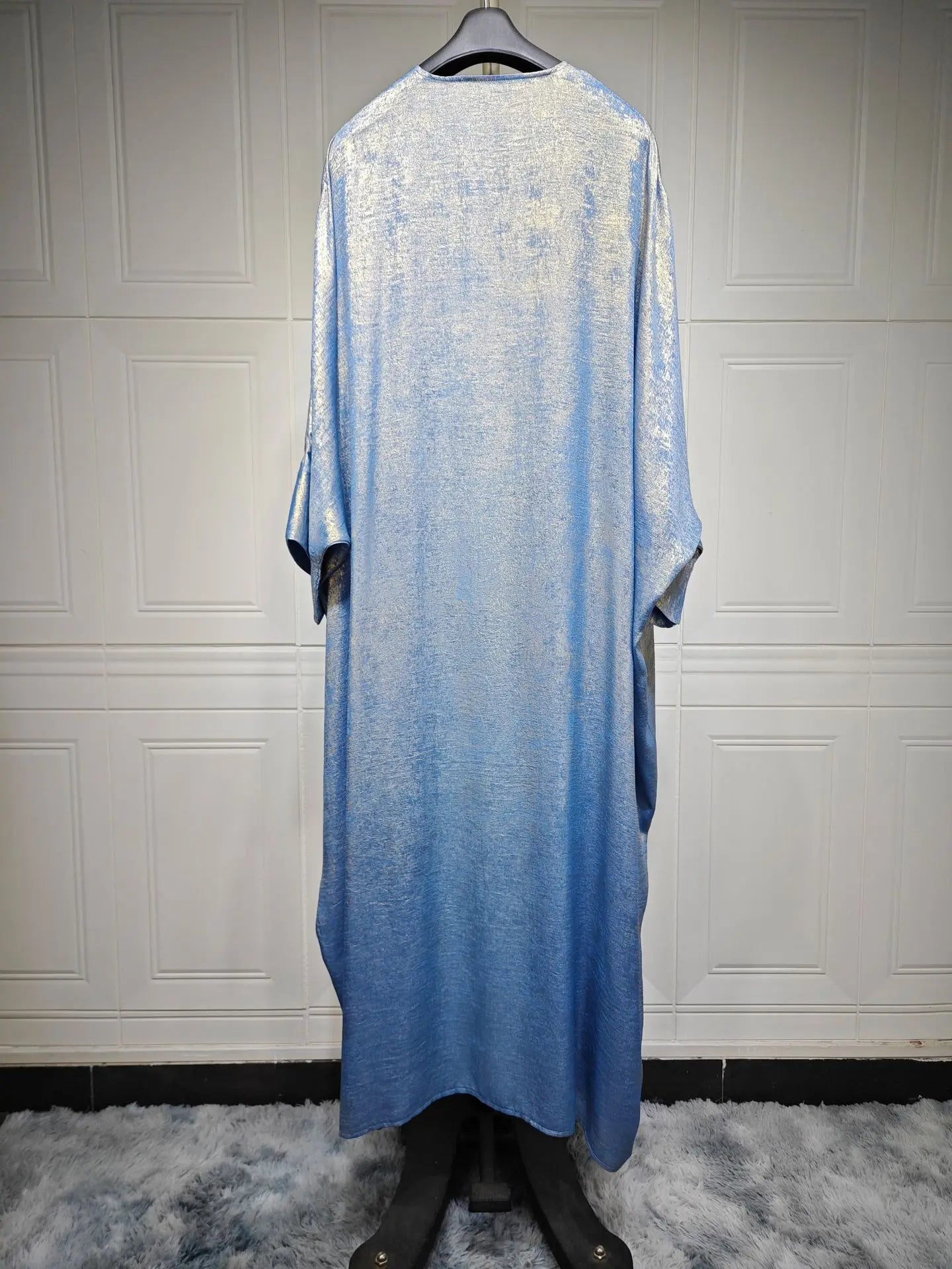Shiny Party Abaya Ramadan Eid Batwing Satin Open Kimono Dubai Luxury Muslim Damen Abayas For Women Kaftan Dress Islamic Clothing