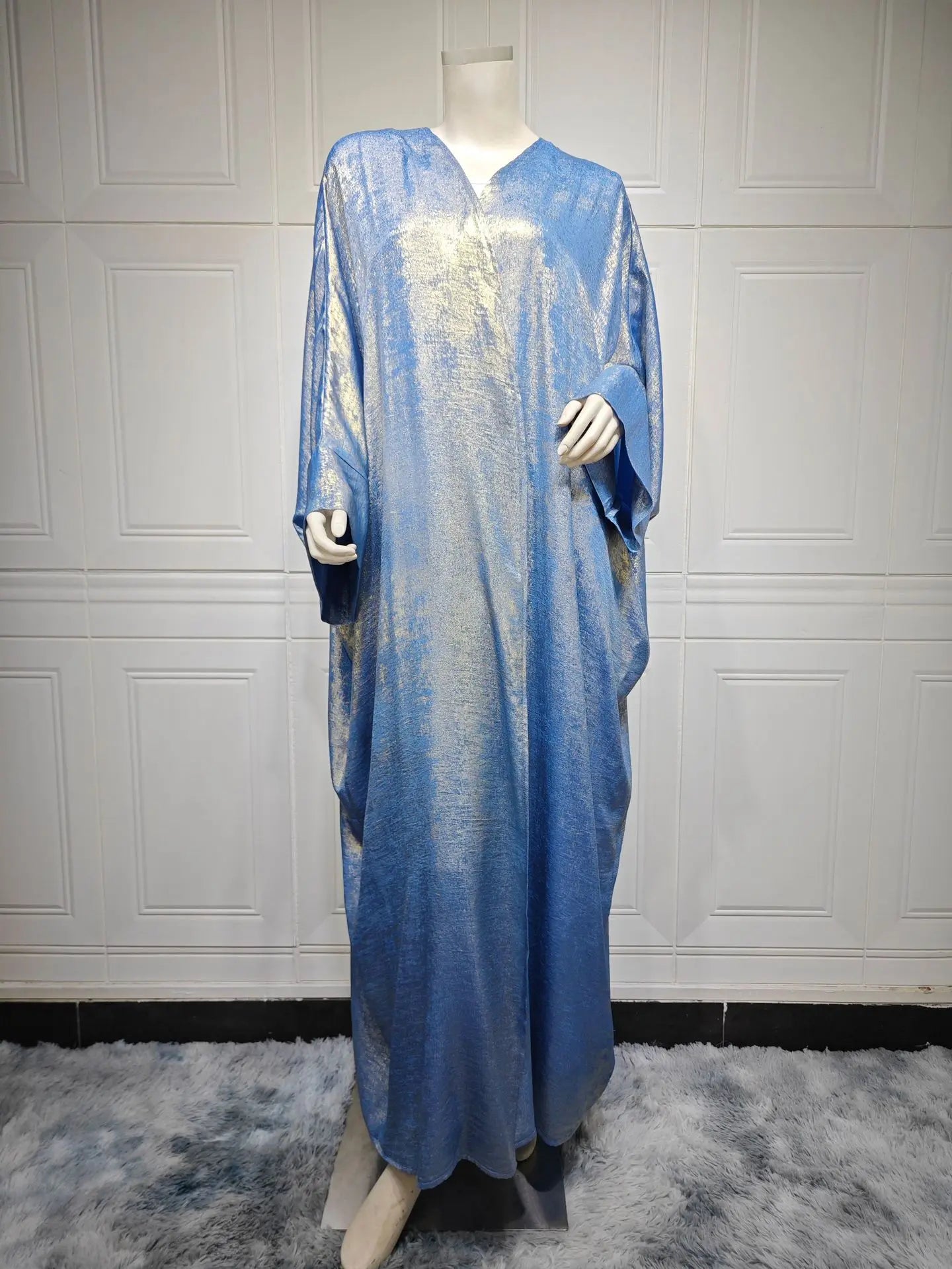 Shiny Party Abaya Ramadan Eid Batwing Satin Open Kimono Dubai Luxury Muslim Damen Abayas For Women Kaftan Dress Islamic Clothing