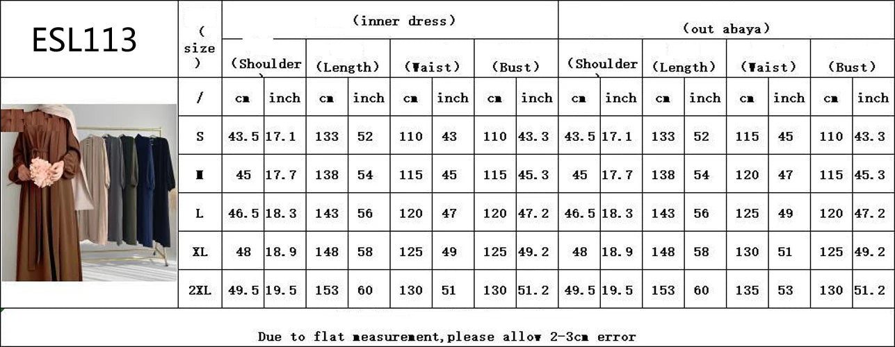 New Abaya Set Crinkle Fabric Open Abaya+Inner Long Dress Islamic Clothing Muslim Women Dresses Set Turkish Kaftan Ramadan Eid