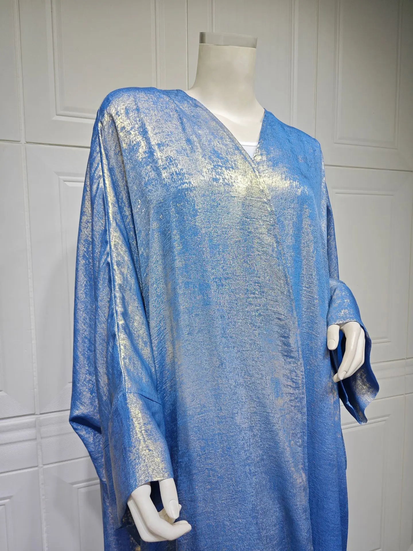 Shiny Party Abaya Ramadan Eid Batwing Satin Open Kimono Dubai Luxury Muslim Damen Abayas For Women Kaftan Dress Islamic Clothing