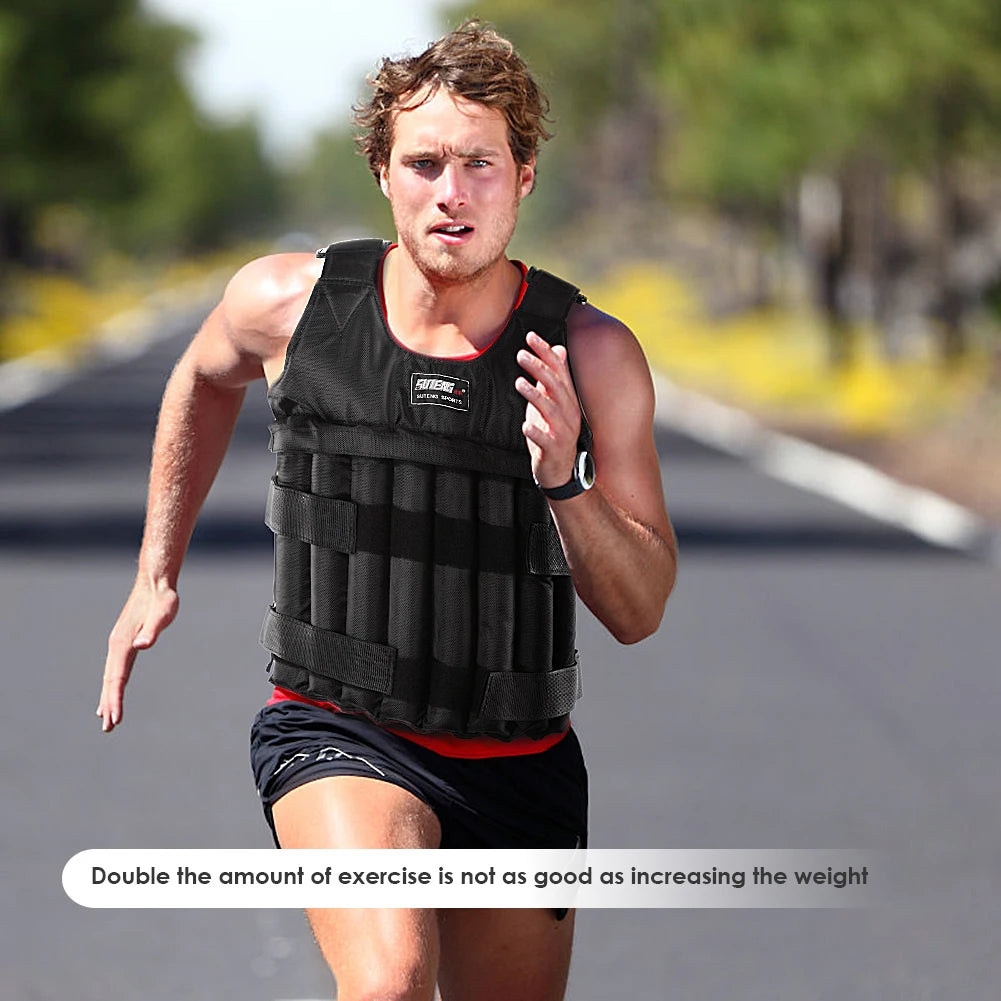 3-50KG Durable Weighted Vest Adjustable Weight Training Exercise Waistcoat Jacket Sand Clothing Boxing Fitness Equipment