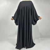 New Balloon Sleeve Abaya Jazz Crepe Wide Bottom Loose EID Ramadan Dubai Muslim Woman Wholesale Islamic Clothing Modest Dress